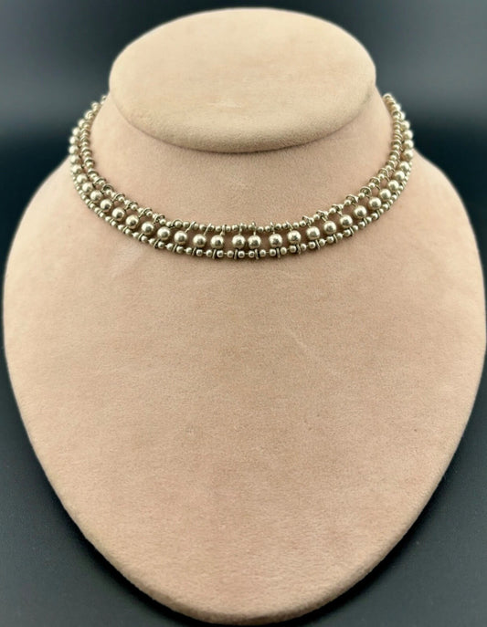Vintage Silver-Plated Choker Necklace