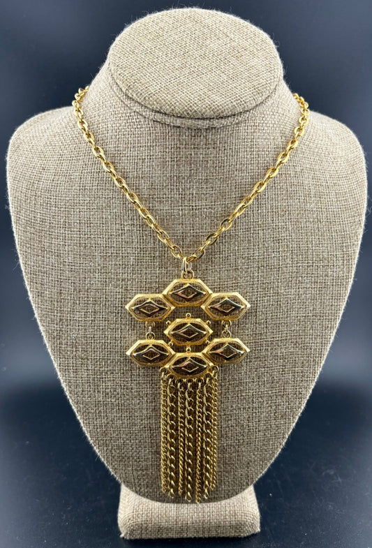 Vintage Gold-Tone Tassel Necklace