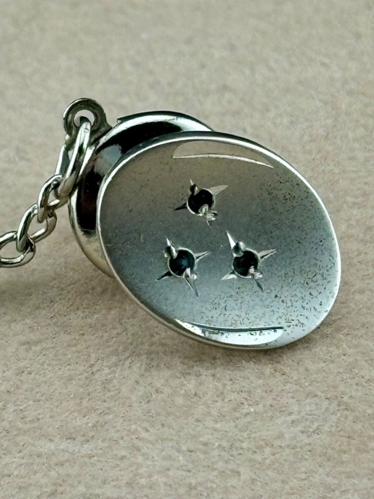 Vintage MCM Anson Sterling Silver and Sapphire Tie Tack