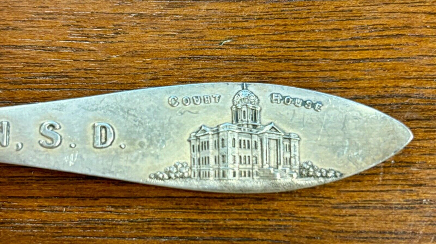 Sterling Silver Antique Aberdeen SD Court House Souvenir Spoon 5.5” 19 grams