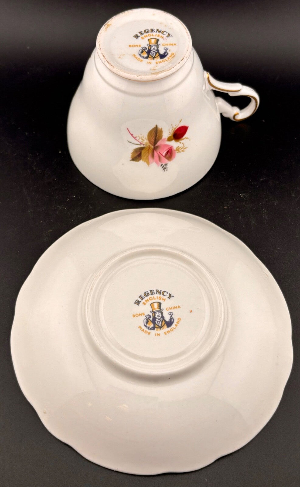 Regency English Bone China Tea Cup and Saucer Roses