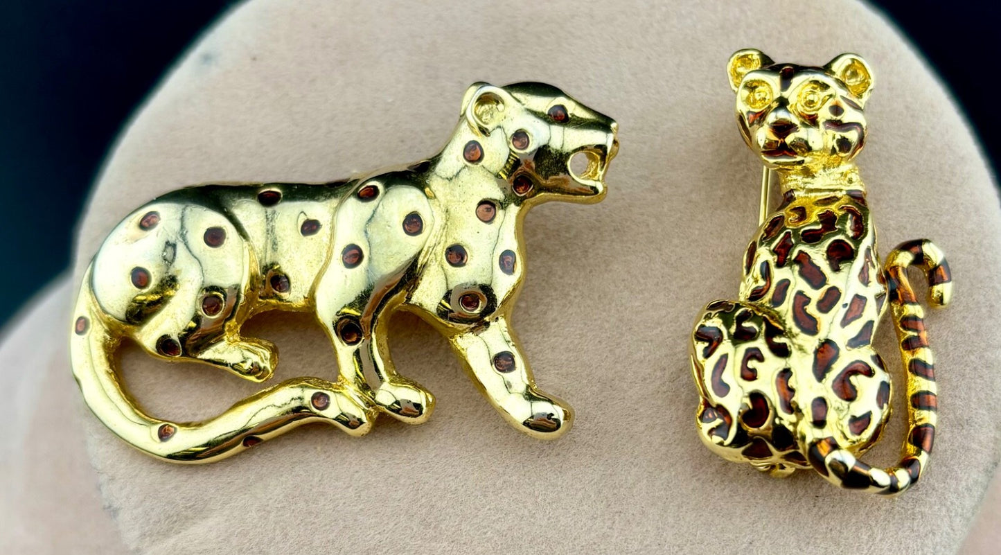 Vintage Leopard/Cheetah Brooches NK