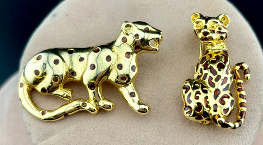 Vintage Leopard/Cheetah Brooches NK