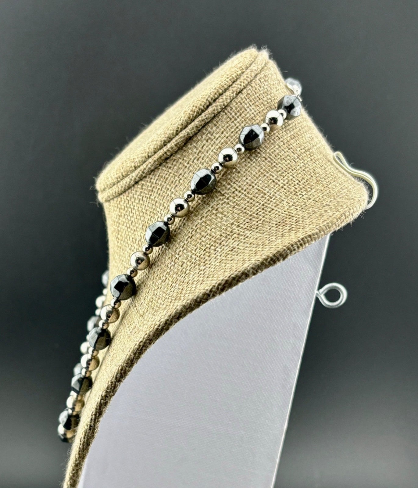 Vintage Sterling Silver Beaded Necklace 43 Grams 17"