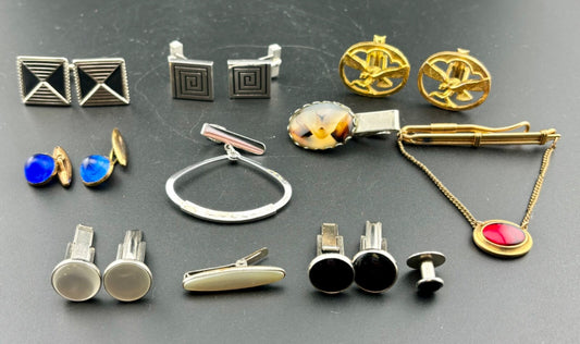 Lot of Men's Vintage Tie Bars/Cuff links and Collar Stud Anson and Swank