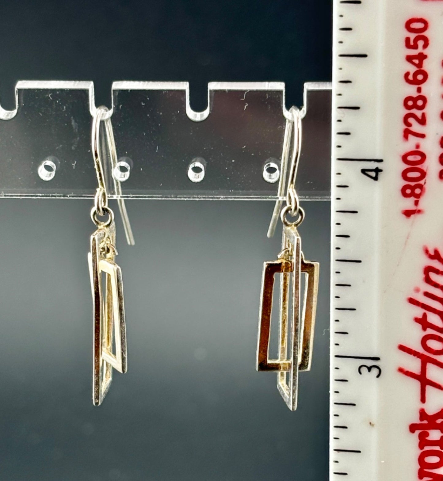 Two Pairs Sterling Silver Dangle Earrings Pictured Jasper