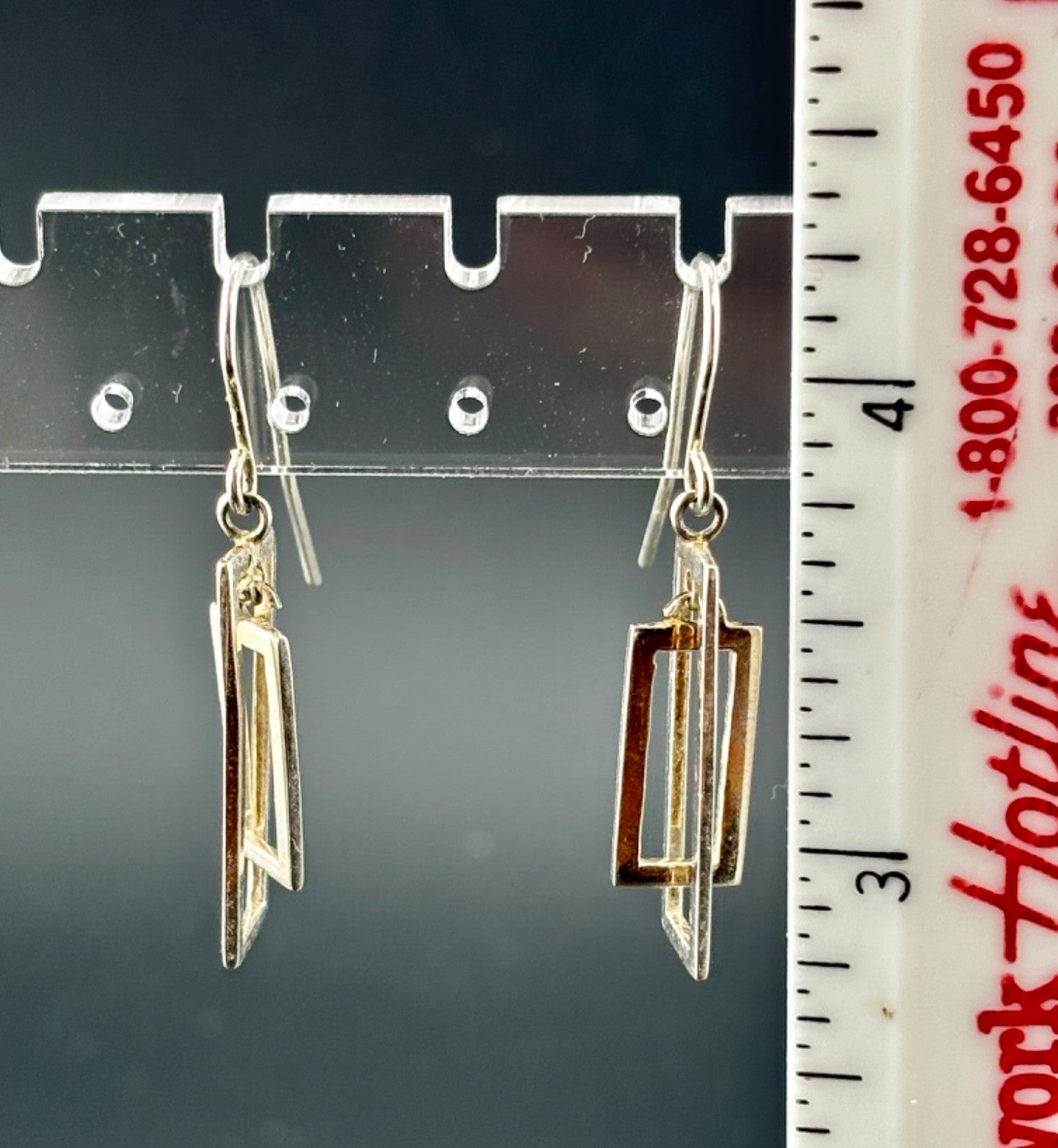 Two Pairs Sterling Silver Dangle Earrings Pictured Jasper