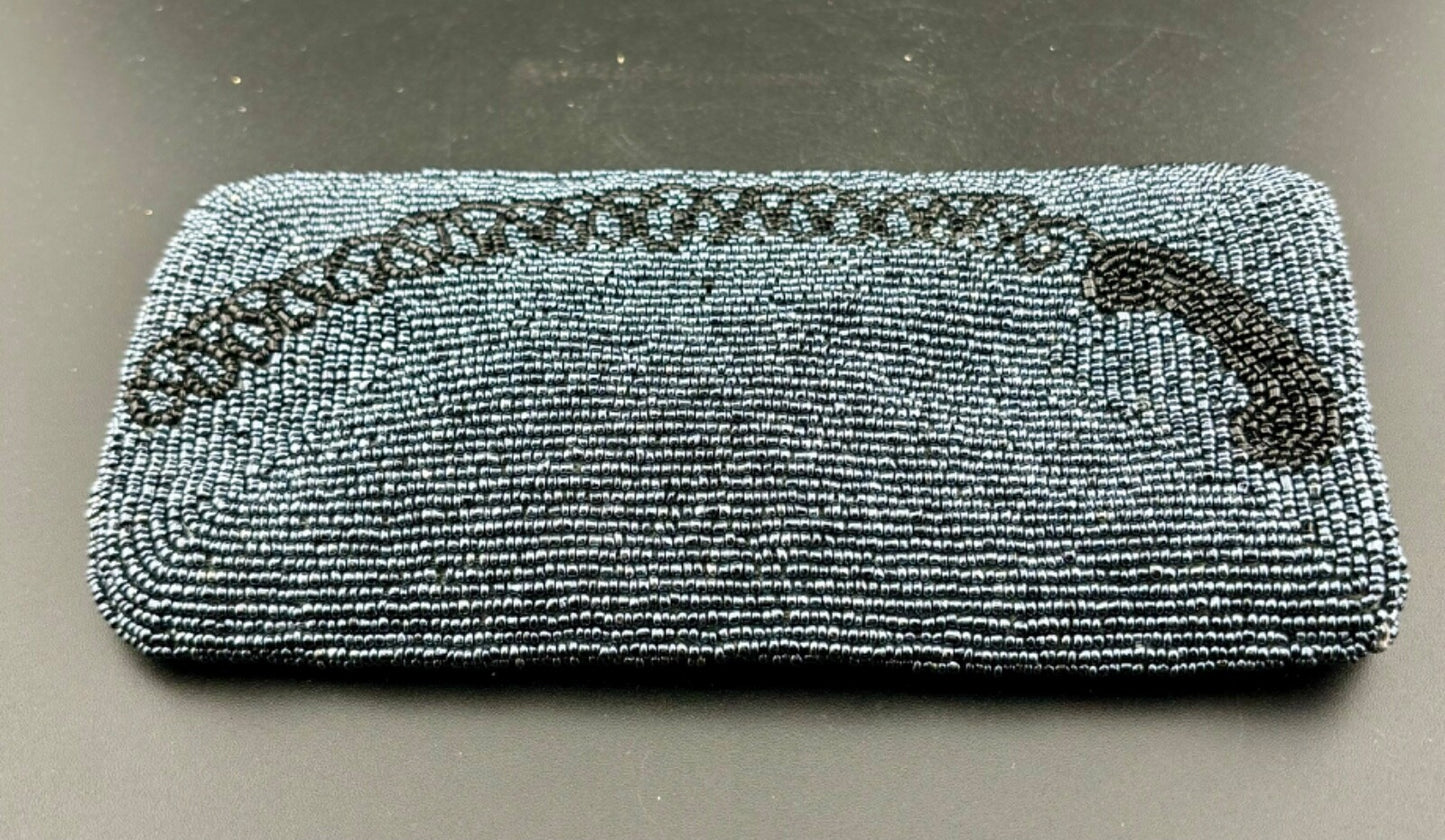 Two's Company Beaded Cell Phone Case or Eye Glass Holder Snap Closure