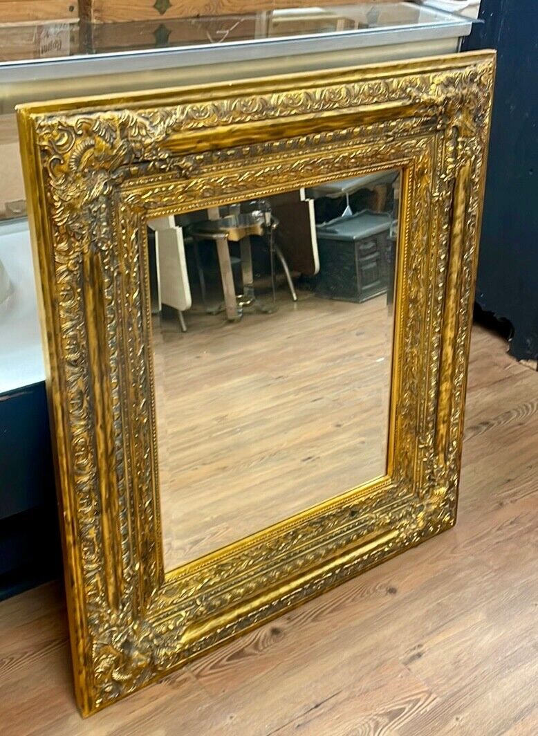 Large Beveled Gold Leafed Mirror 32.75" by 37"