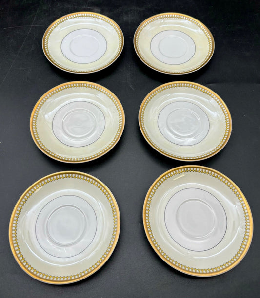 Haviland Limoges Schleiger 278 Saucers(6) Yellow Edge