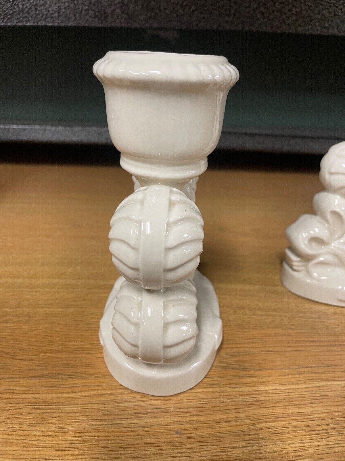 Pair of Vintage Porcelain Candle Stick Holders