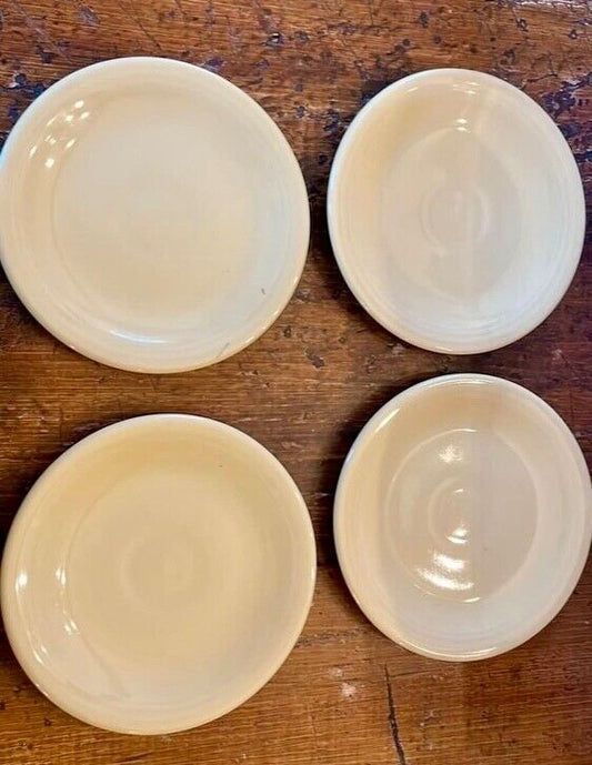 Four Butter Yellow Fiesta Ware Saucers/Dessert Plates 6.25"