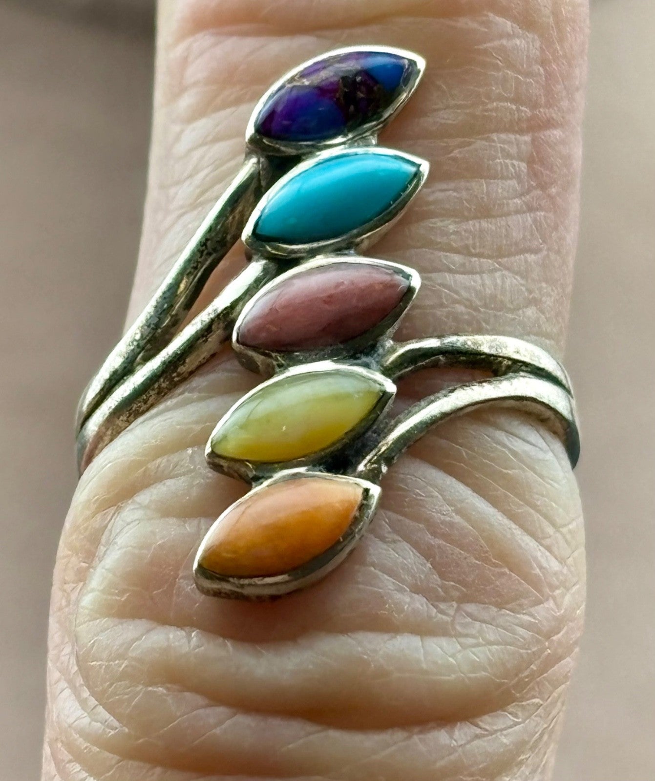Sterling Silver Multi-Stone Ring Sz.8