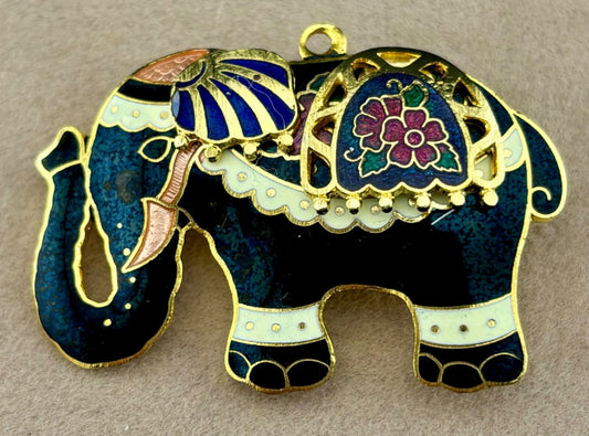 Vintage Cloisonne Elephant Brooch/Pendant