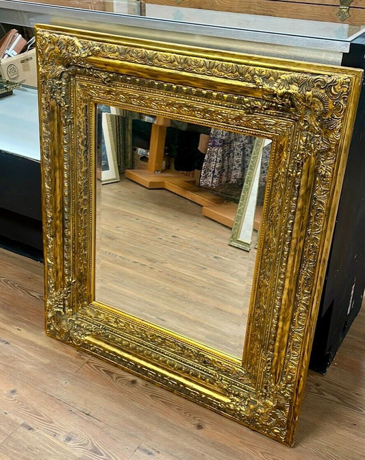 Large Beveled Gold Leafed Mirror 32.75" by 37"