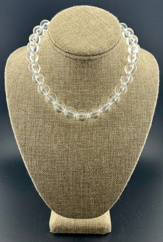 Vintage Clear Lucite Beaded Choker Necklace