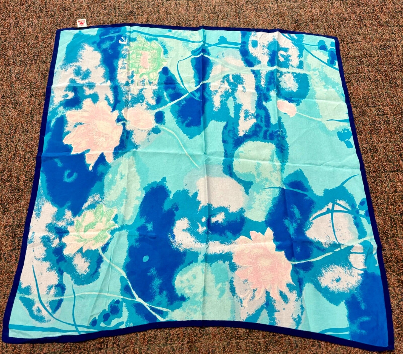 Vintage Triangle Hand-Printed Scarf Japan