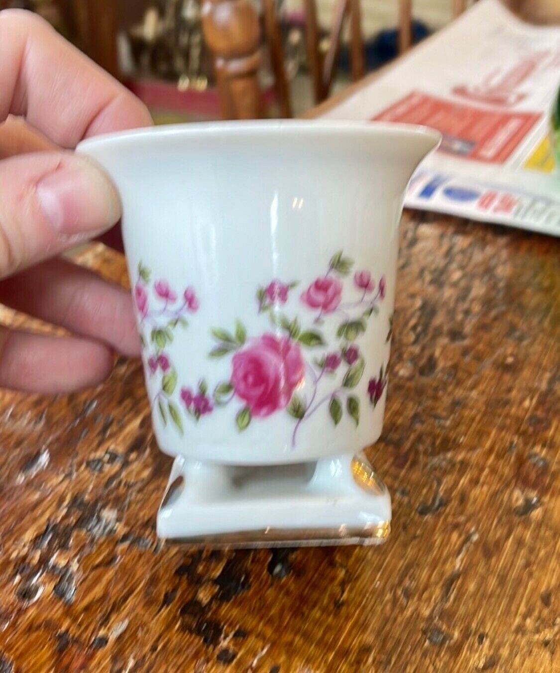 Small Vintage Porcelain Urn Floral