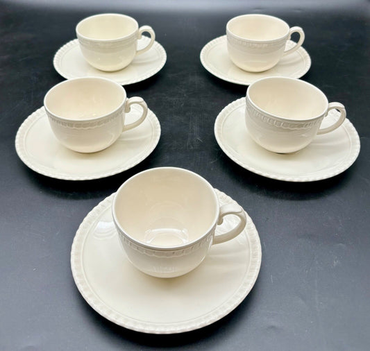Royal Stafford Creamware Tea Cup and Saucer x5