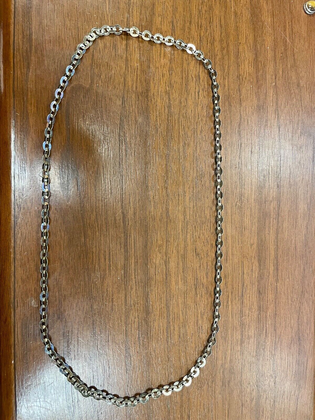 Unmarked Sterling Silver Chain Necklace 24 Grams