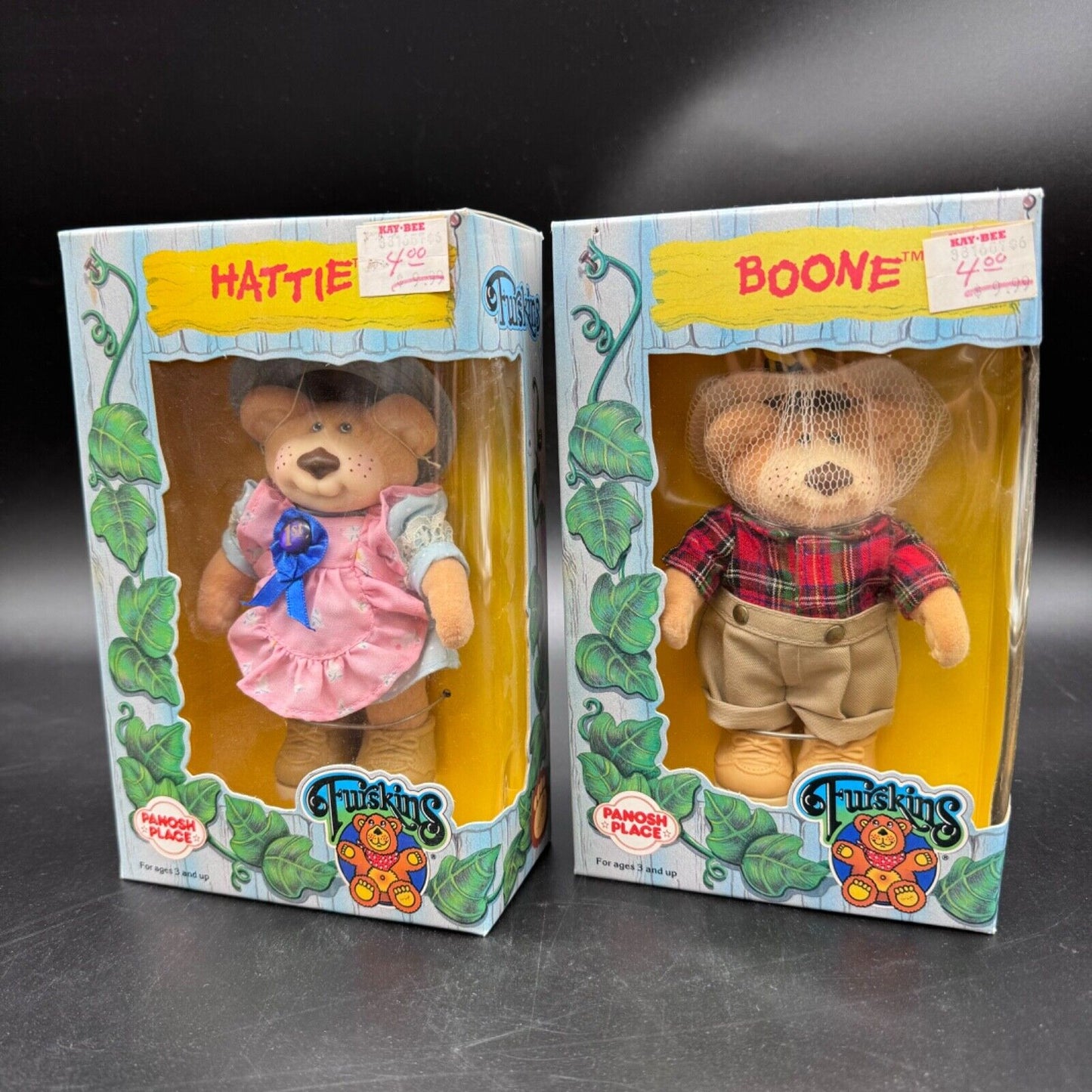 Vintage 1986 NIB Furskins Hattie and Boone