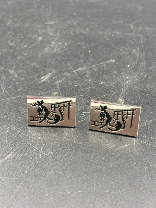 vintage race horse cuff links