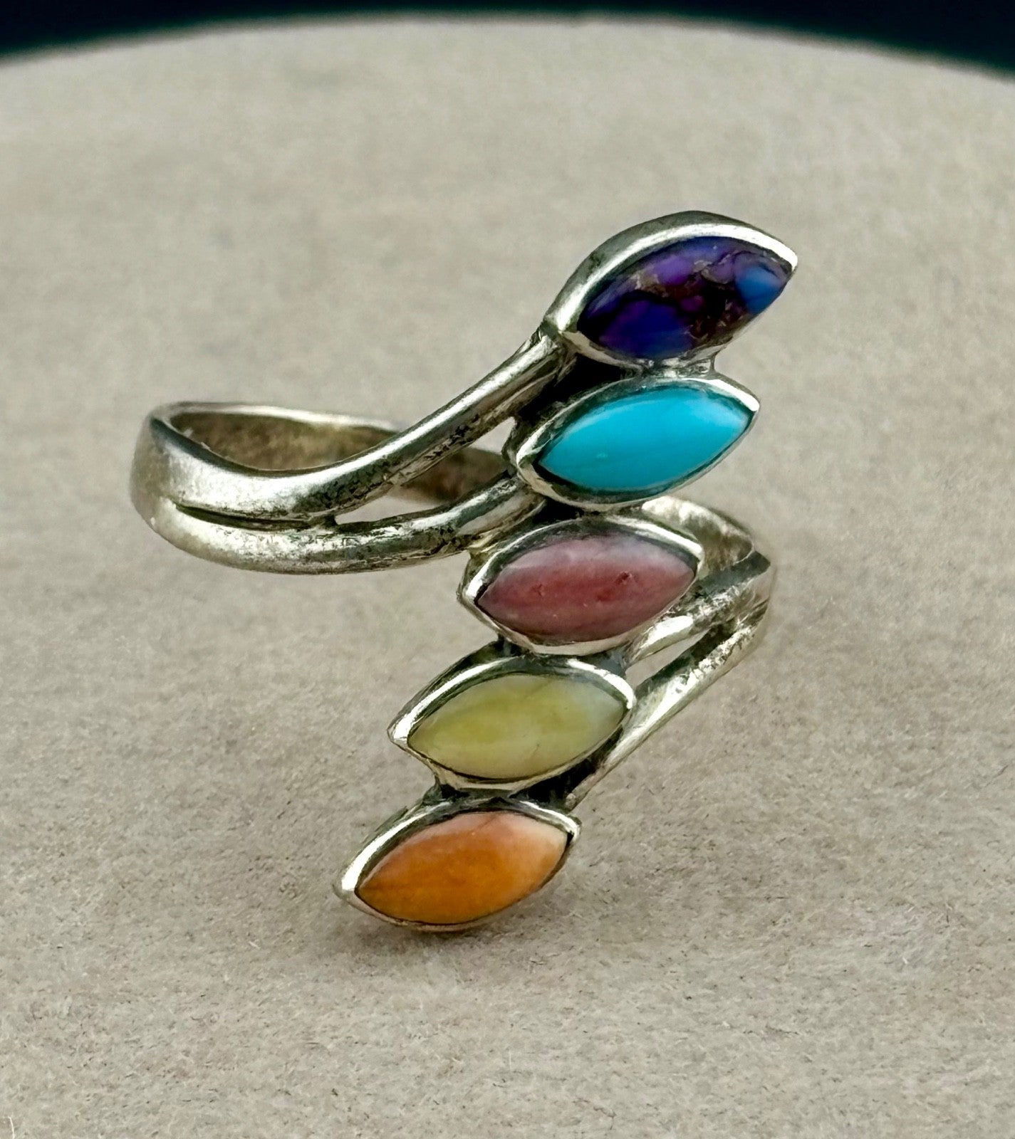 Sterling Silver Multi-Stone Ring Sz.8