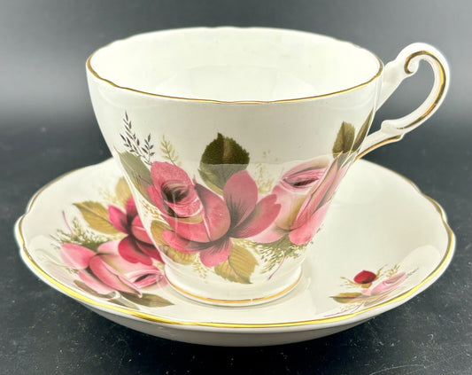 Regency English Bone China Tea Cup and Saucer Roses