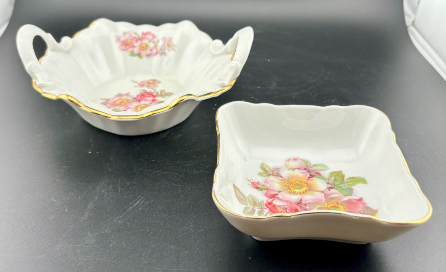 Vintage German Wild Rose Decorative Candy Dishes-2