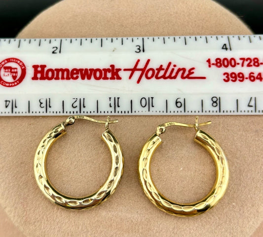 Gold-Plated Sterling Silver Hoop Earrings 1"