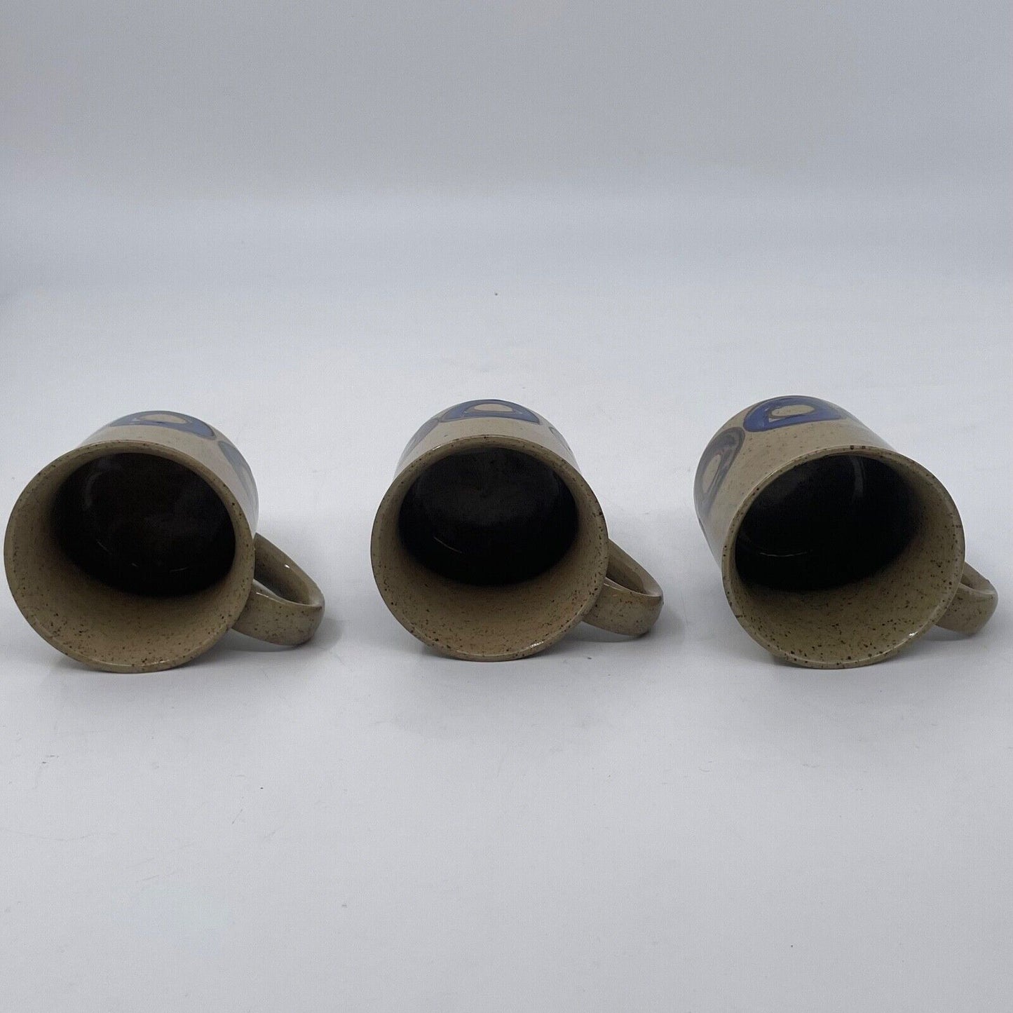 Mid-Century Modern Stoneware Mugs Set of Three