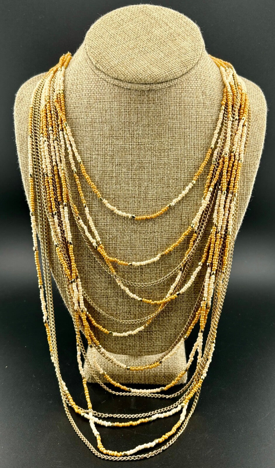 Long Multi-Strand Seed Bead Necklace NK