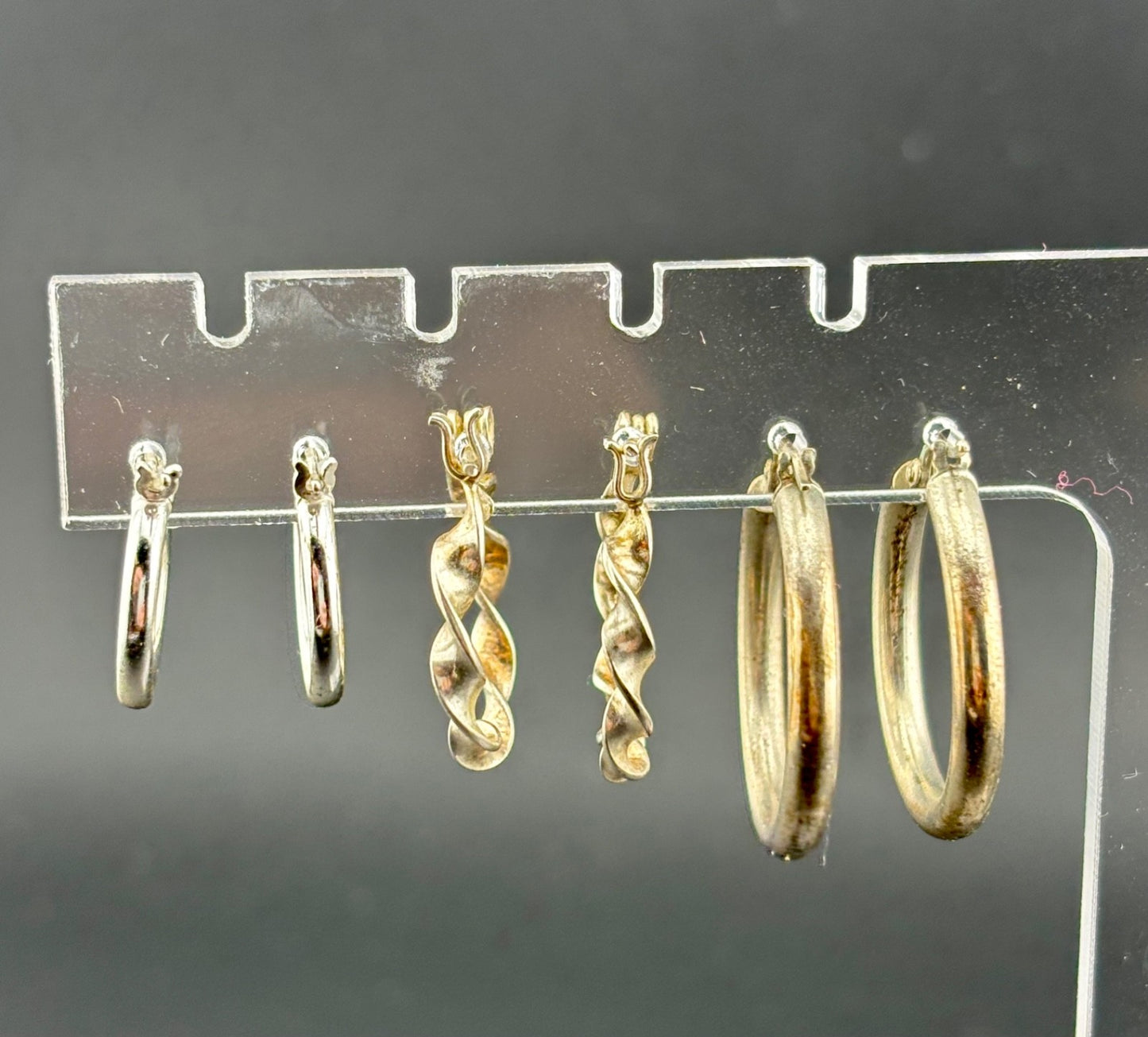 Three Pairs of Sterling Silver Hoop Earrings