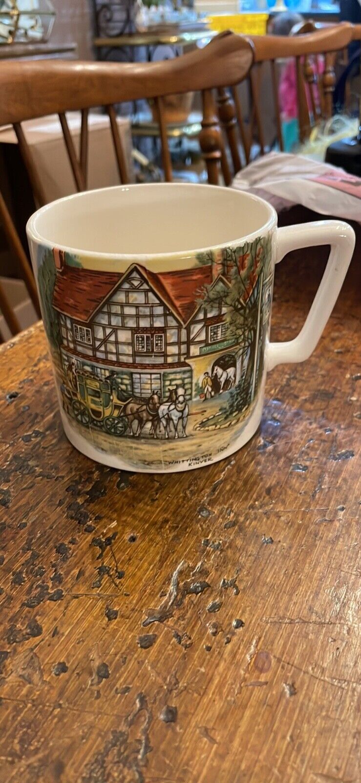 Vintage Crown Devon England Oversized Mug Whittington Inn Kinver