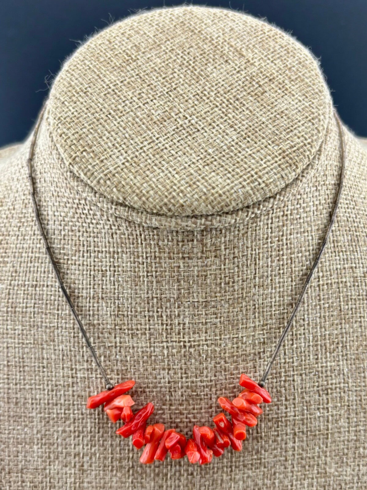 Vintage Silver-Plated and Coral Necklace NK