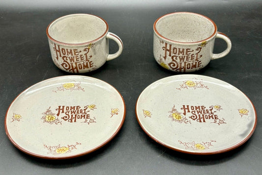 Vintage Home Sweet Home Soup Mug and Plate(2)