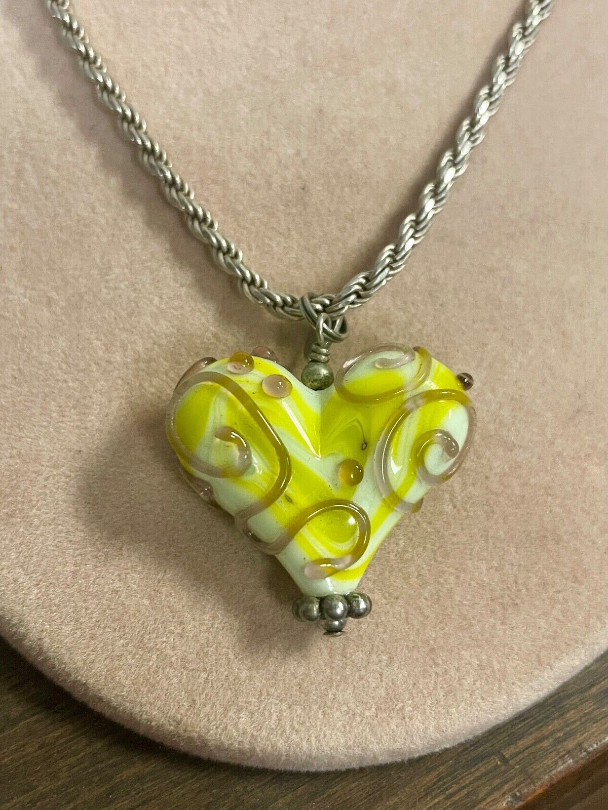 Art Glass Pendant on Sterling Silver Chain