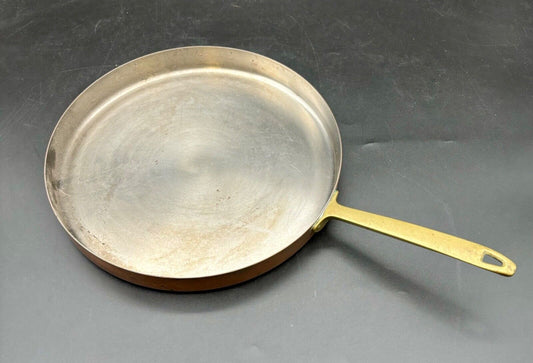 VINTAGE PAUL REVERE LIMITED EDITION - COPPER PAN WITH BRASS HANDLE - 11.5“ PAN