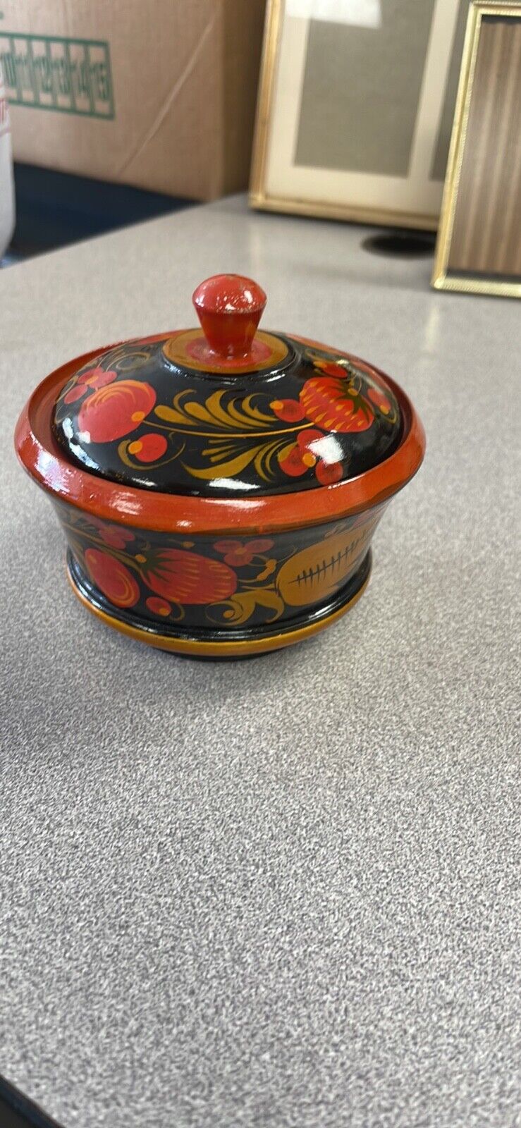 Vintage Russian Folk Art Dresser/Trinket Box