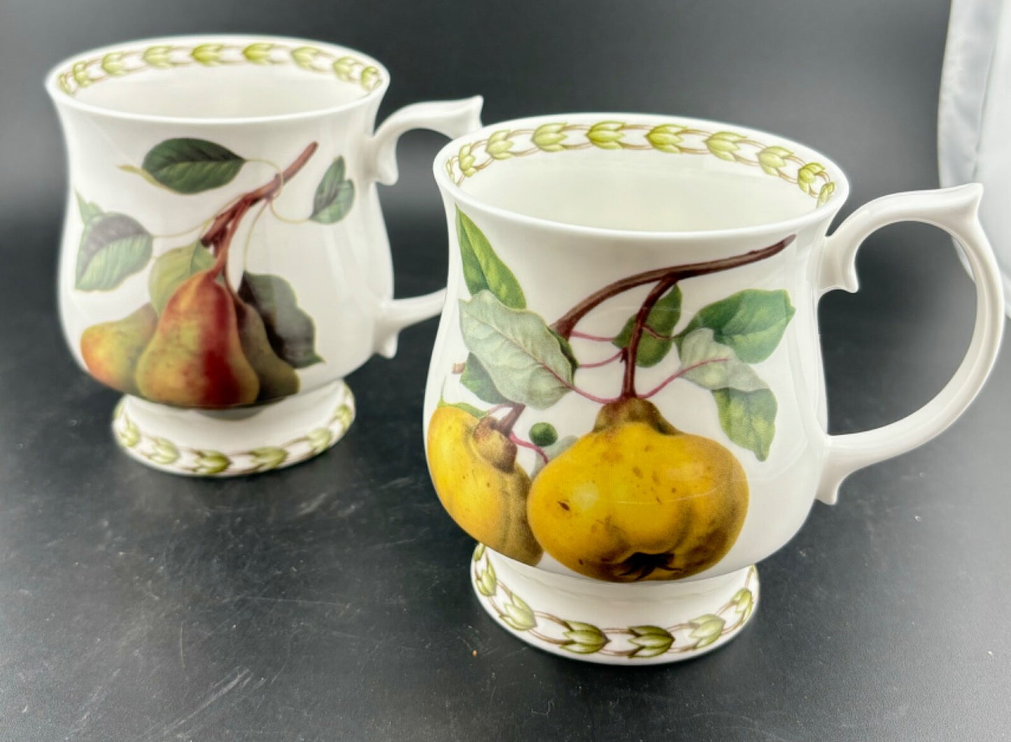 Queen's Hooker China Fruit Mugs Set Of 2 The Royal Horticultural Society 8 Oz 