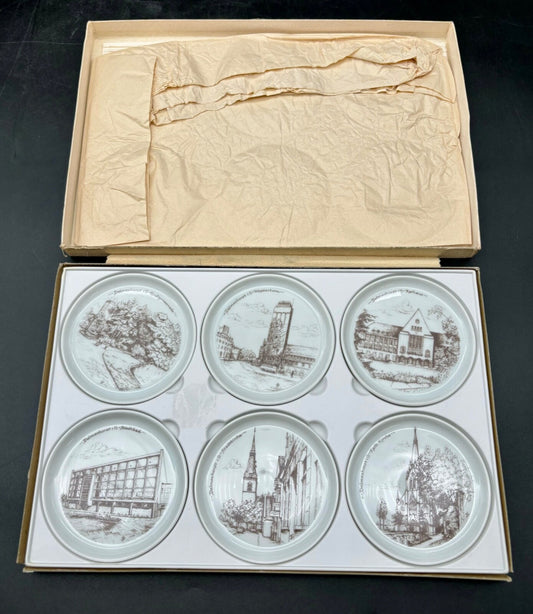 Vintage Furstenberg Porcelain Porzellan Coaster Set Germany Set of 6 NIB