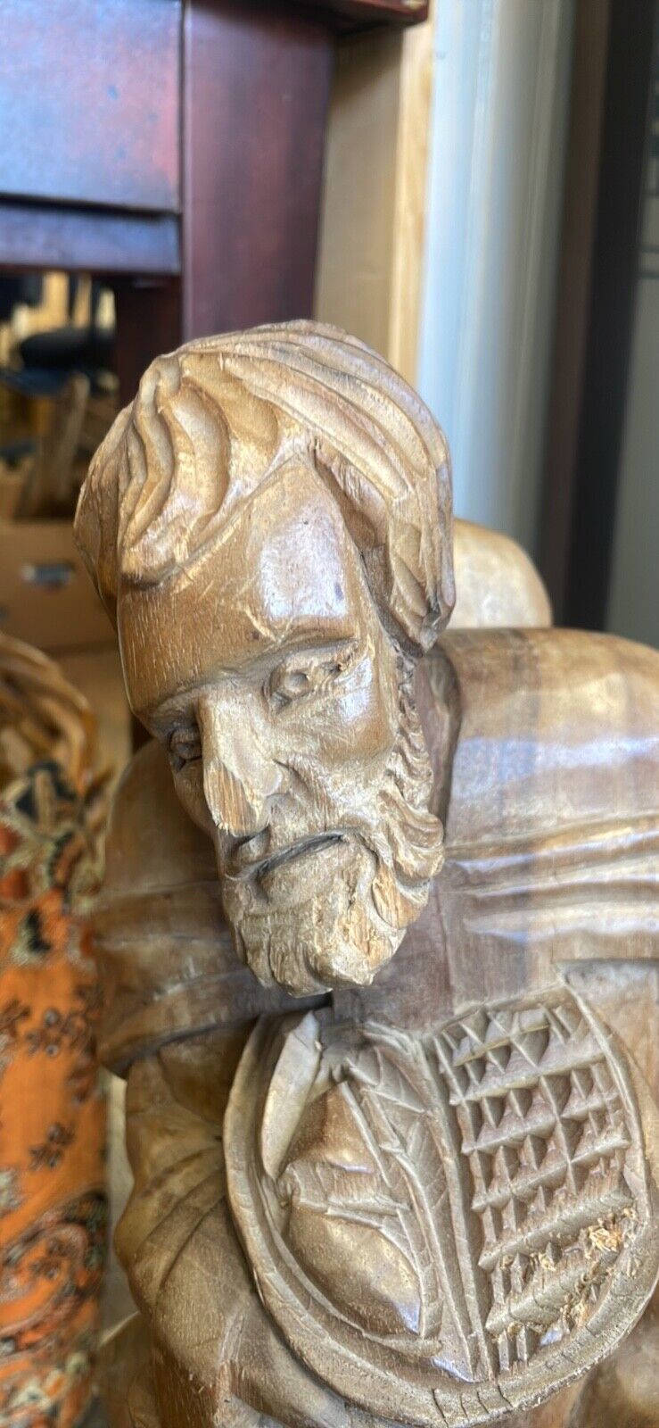 Vintage Carved South American Carved Statue of a Man