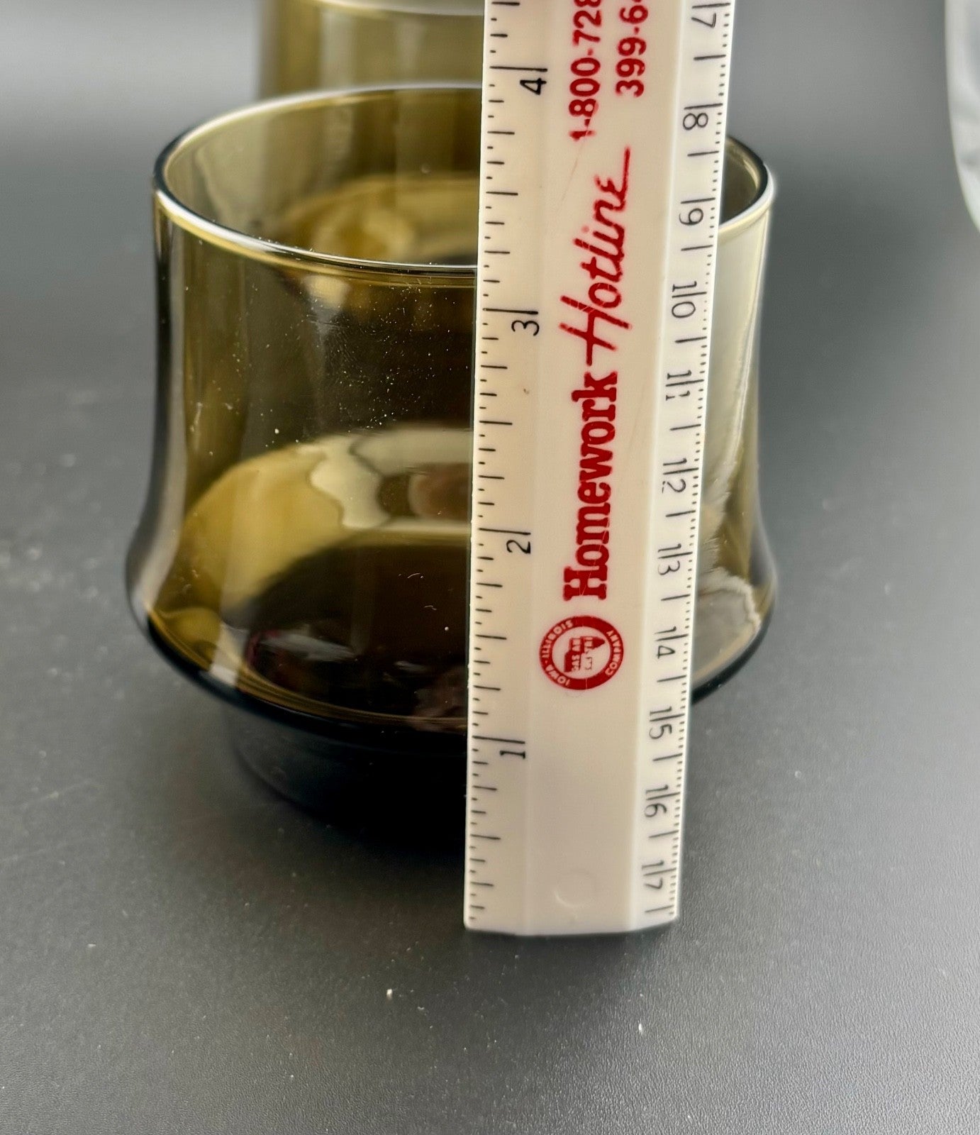 LIBBEY IMPROMPTU Smoky Brown ROCKS GLASSES TUMBLER 3 1/8" Set Of 4
