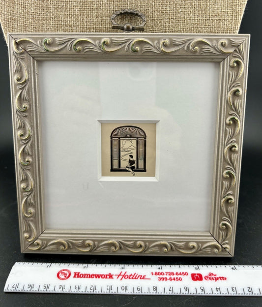 Framed Vintage Book Illustration 1930's