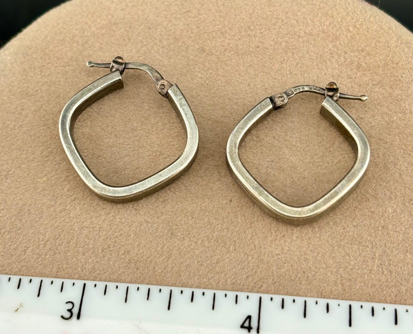 Sterling Silver Italian Hoop Earrings 1"