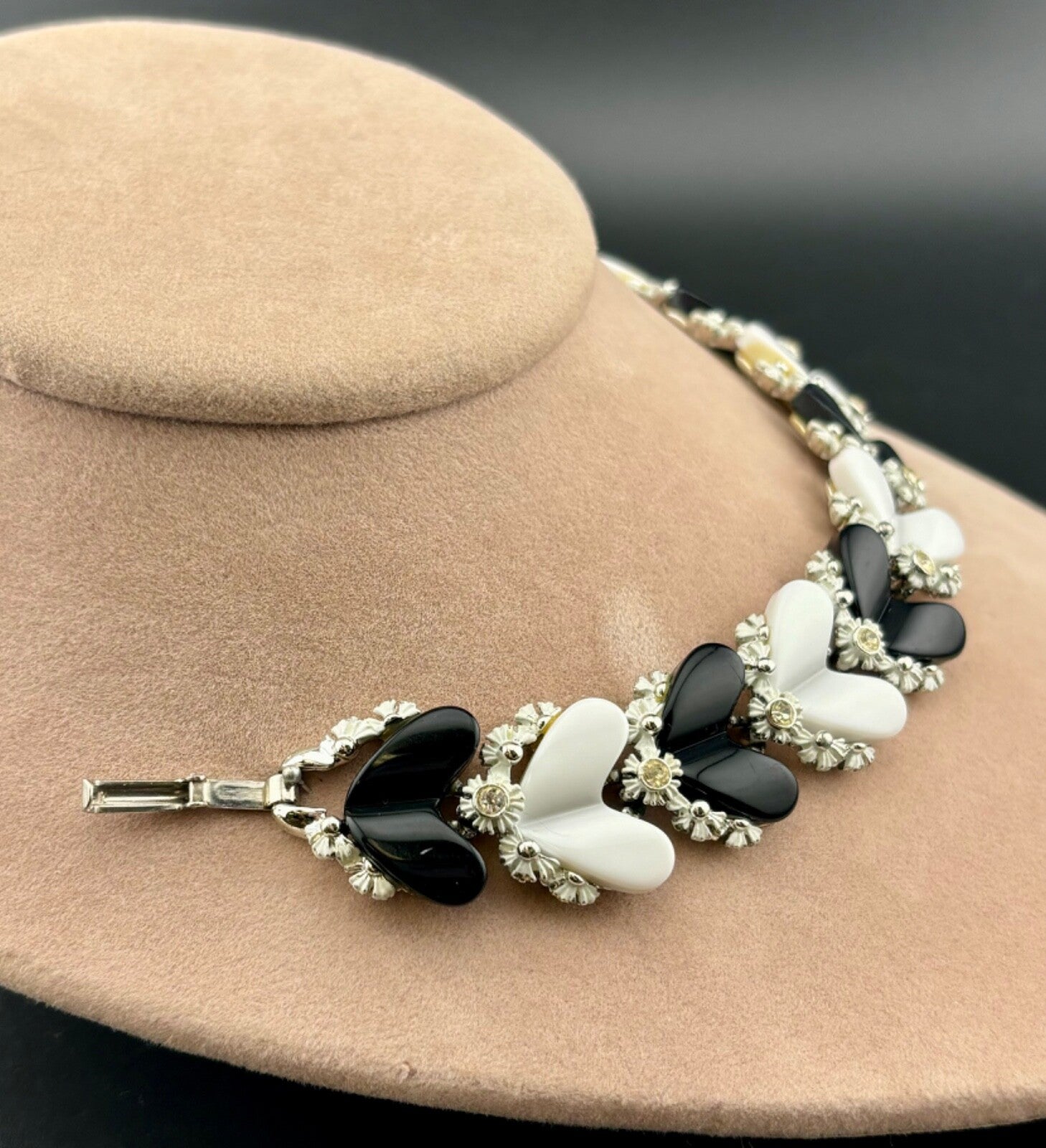 Vintage BSK Rhinestone/Enamel/Acrylic Bracelet
