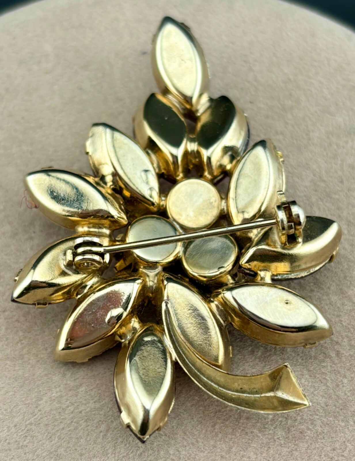 Vintage Pink/Red Rhinestone Brooch NK