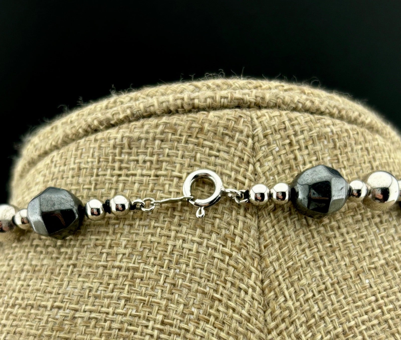 Vintage Sterling Silver Beaded Necklace 43 Grams 17"