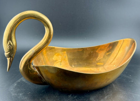 Vintage Solid Brass Swan Bowl India
