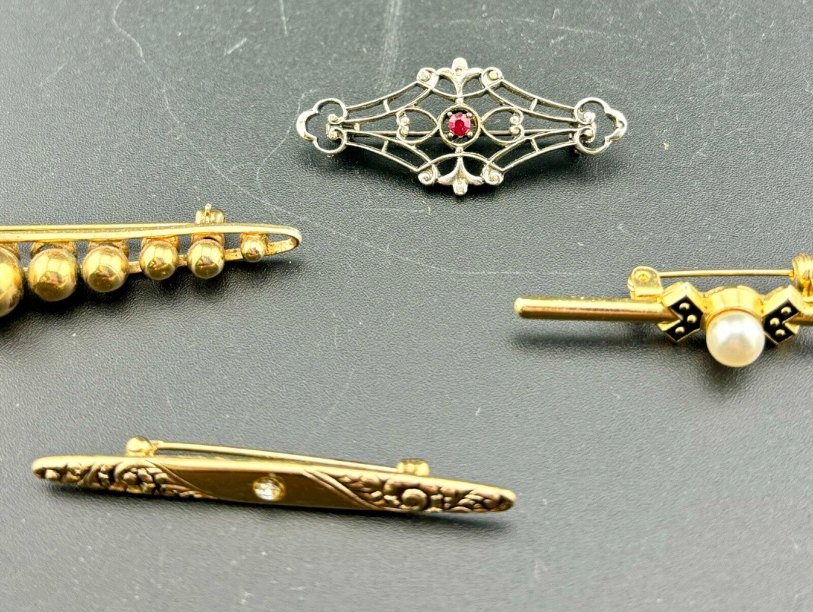 Lot of Five Vintage Bar Pins Avon and Unmarked NK